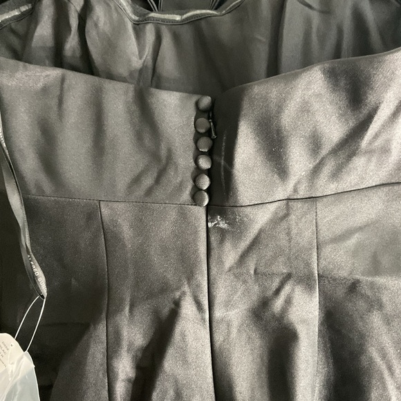 ALFRED SUNG Strapless Satin Black Column Maxi Dress with Bow NWT size 00 - Picture 14 of 14